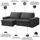Ver imagem 4 de Sofá 3 Lugares Retrátil Reclinável para Sala 225cm Malfati F04 Veludo Grafite - Lyam Decor