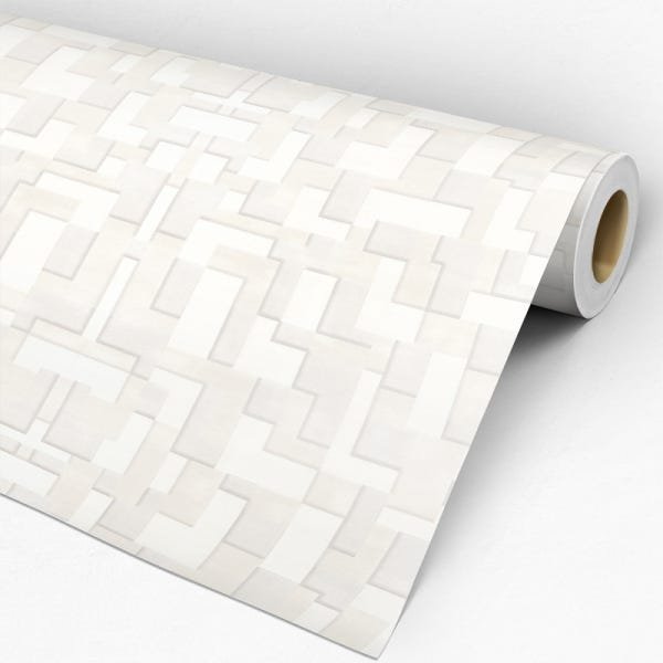 Papel de Parede Adesivo Geométrico Bege - 044 - 3