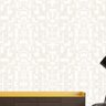 Papel de Parede Adesivo Geométrico Bege - 044 - 1
