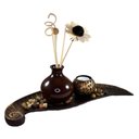 Ver imagem 1 de Conjunto Bandeja Flor com Difusor Porta Velas Jardim Zen Resina 35cm