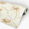 Papel de Parede Adesivo Floral Bege - 213 - 3