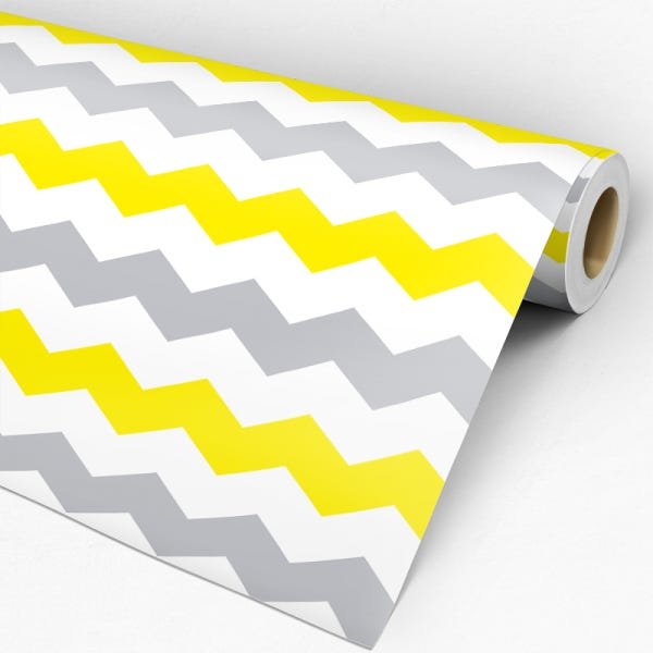 Papel de Parede Adesivo Chevron Amarelo - 037 - 3