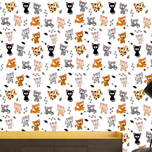 Papel de Parede Adesivo Animal Gatinhos - 025 - 1