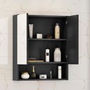 Ver imagem 3 de Armário Espelheira Troia com 2 Portas e Nicho Organizador Preto