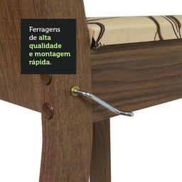 Conjunto Sala de Jantar Madesa Rute Mesa Tampo de Madeira com 4 Cadeiras - Rustic/lírio Bege - 5