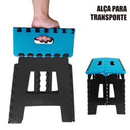 Banco Dobrável Portátil Camping até 100kg Azul - 3