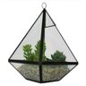 Vaso Estilo Triangulo De Vidro Com Suculentas E Pedrinhas - 2