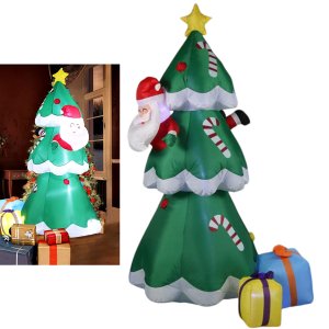 Arvore de Natal Inflavel Papai Noel Natalino Decoraçao Loja Shopping Casa Quintal Varanda Comercio F