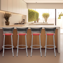 Ver imagem 6 de Kit 4 Banquetas Alta Vime Junco Degradê Sacada Àrea Gourmet Balcão Ilha Bancada bar piscina Cozinha