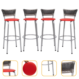 Kit 4 Banquetas Alta Vime Junco Degradê Sacada Àrea Gourmet Balcão Ilha Bancada bar piscina Cozinha - 1