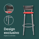 Ver imagem 4 de Kit 4 Banquetas Alta Vime Junco Degradê Sacada Àrea Gourmet Balcão Ilha Bancada bar piscina Cozinha