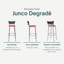 Ver imagem 3 de Kit 4 Banquetas Alta Vime Junco Degradê Sacada Àrea Gourmet Balcão Ilha Bancada bar piscina Cozinha