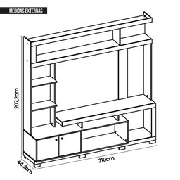 Estante Home Formosa para Tv até 65 Polegadas Marrom Caemmun - 6