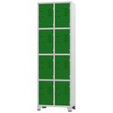 Ver imagem 1 de Roupeiro de Aço 8 Portas Cinza com Verde - Ultra Móveis