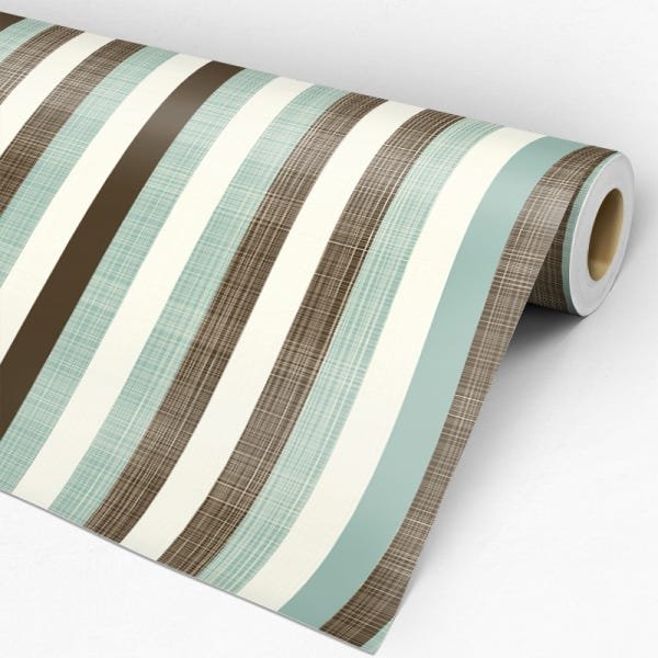 Papel de Parede Adesivo Listrado Verde e Bege - 093 - 3