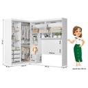 Ver imagem 2 de Quarto Modulado Casal Florença Branco Brilho - Moval