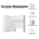 Ver imagem 4 de Quarto Modulado Casal Florença Branco Brilho - Moval