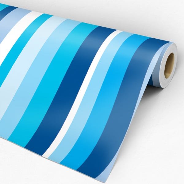 Papel de Parede Adesivo Listrado Azul - 045 - 3