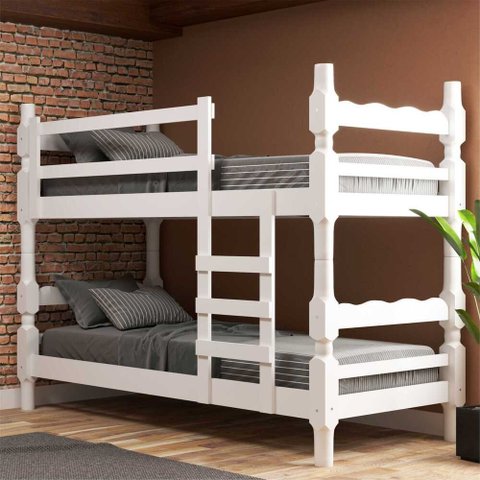 Beliche Madeira Maciça - vira 2 Camas - para Colchão 78/88 x 188cm Porto Multimóveis CR4138