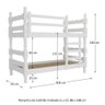 Beliche Madeira Maciça - vira 2 Camas - para Colchão 78/88 x 188cm Porto Multimóveis CR4138 - 3