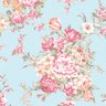 Papel de Parede Adesivo Floral Azul e Rosa - 182 - 2