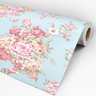 Papel de Parede Adesivo Floral Azul e Rosa - 182 - 3