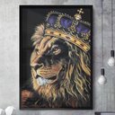 Ver imagem 1 de Quadro Decorativo Pintura Leão com Coroa-24x34Cm