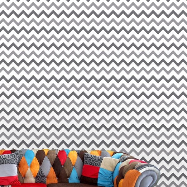 Papel de Parede Adesivo Chevron Cinza - 007 - 1