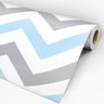 Papel de Parede Adesivo Chevron Azul e Cinza - 033 - 3