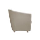 Ver imagem 3 de Namoradeira Decorativa Biane Couro Bege 2 Lugares Pés Cromado Ms Decor