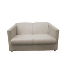 Ver imagem 2 de Namoradeira Decorativa Biane Couro Bege 2 Lugares Pés Cromado Ms Decor