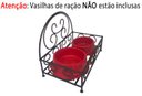 Ver imagem 4 de Comedouro Rústico De Ferro Luxo Ração Cão E Gato Pet Duplo