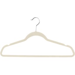 Kit 100 Cabides De Veludo Ultra Fino Antideslizante Bege - 2