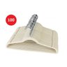 Kit 100 Cabides De Veludo Ultra Fino Antideslizante Bege - 1