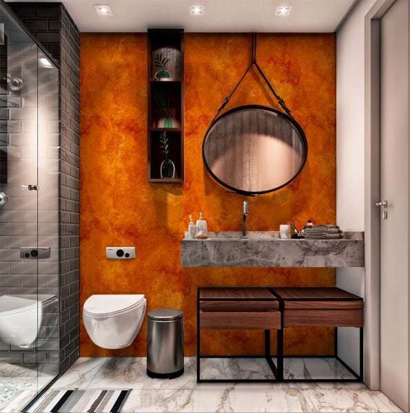 Papel de Parede Adesivo Industrial Aço Corten - 015 - 1