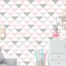 Papel de Parede Adesivo Geométrico Triângulos Rosa - 104 - 1