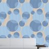 Papel de Parede Adesivo Geométrico Círculos Azul - 056 - 1