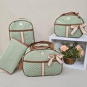 Ver imagem 1 de Bolsa Maternidade Kit Bebê Verde Grande e Média com Mochila