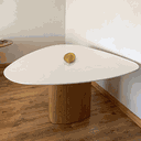 Ver imagem 4 de Mesa de Jantar Orgânica 120x123cm Tampo Laca Branca Base Freijó Laca Branca Personal Art Design