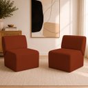 Ver imagem 1 de Kit 2 Poltronas Decorativas Zoe Orgânicas Modernas Minimalistas Sala Recepção Luxo Suede