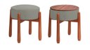 Ver imagem 1 de Puff Decorativo Redondo Luxo - Tecido Cinza Grafite