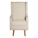 Ver imagem 5 de Poltrona Amamentação Aquila com Puff Linho Bege Pés Palito - Fratello