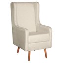 Ver imagem 4 de Poltrona Amamentação Aquila com Puff Linho Bege Pés Palito - Fratello