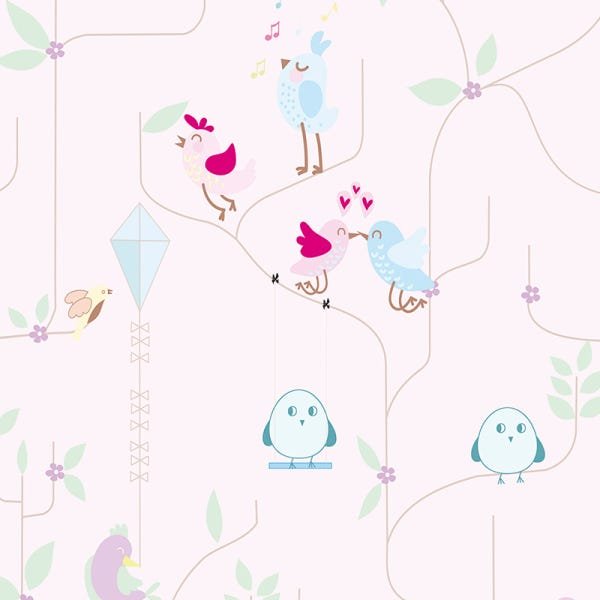 Papel de Parede Adesivo Baby Passarinhos - 020 - 2