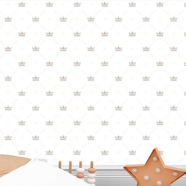 Papel de Parede Adesivo Baby Marrom Coroas - 041 - 1
