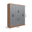 Ver imagem 4 de Guarda-roupa Solteiro Laguna 7 Portas 1 Gaveta Freijo/cinza - Irm Móveis