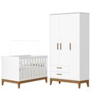 Ver imagem 1 de Guarda Roupa Infantil Flip 3 Portas com Berço Americano Flip Branco Acetinado - Reller
