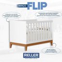 Ver mais imagens de Guarda Roupa Infantil Flip 3 Portas com Berço Americano Flip Branco Acetinado - Reller