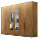 Ver imagem 3 de Guarda-Roupa Casal 6 Portas 6 Gavetas com Espelho 100% MDF Reno 276x236cm Marrom/Cumaru