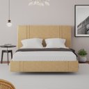 Ver imagem 5 de Cama Moderna Aspen Queen Box com Cabeceira Estofada Base Flutuante Pu Bege G99 - Gran Belo